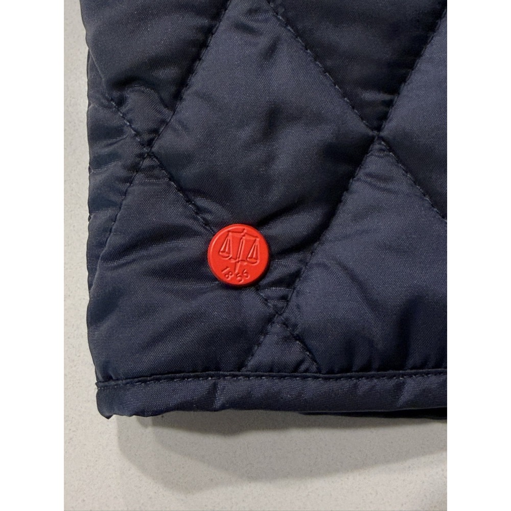Hunter Rachel Quilted Jacket Women M Blue Snap Button Mid-Length Nylon Coat - Picture 15 of 15